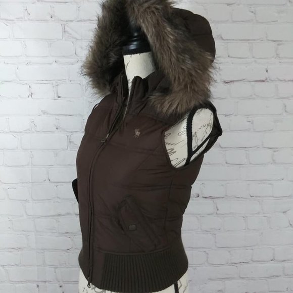 Abercrombie Size L Girls Brown Down Puffer Vest - Picture 2 of 10